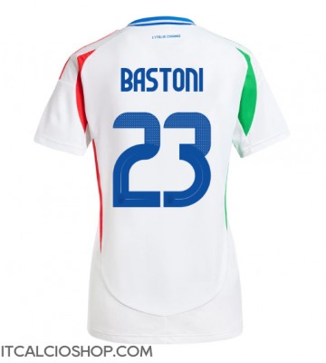 Italia Alessandro Bastoni #23 Seconda Maglia Femmina Europei 2024 Manica Corta